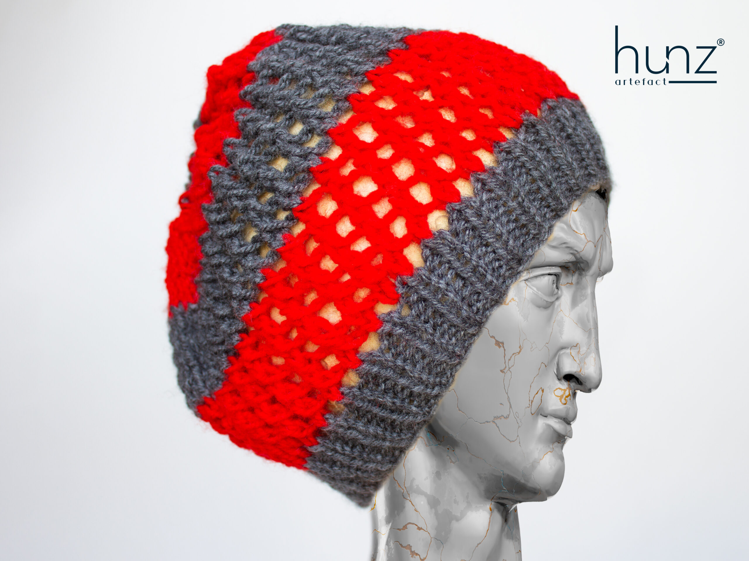 Red Grey Beanie