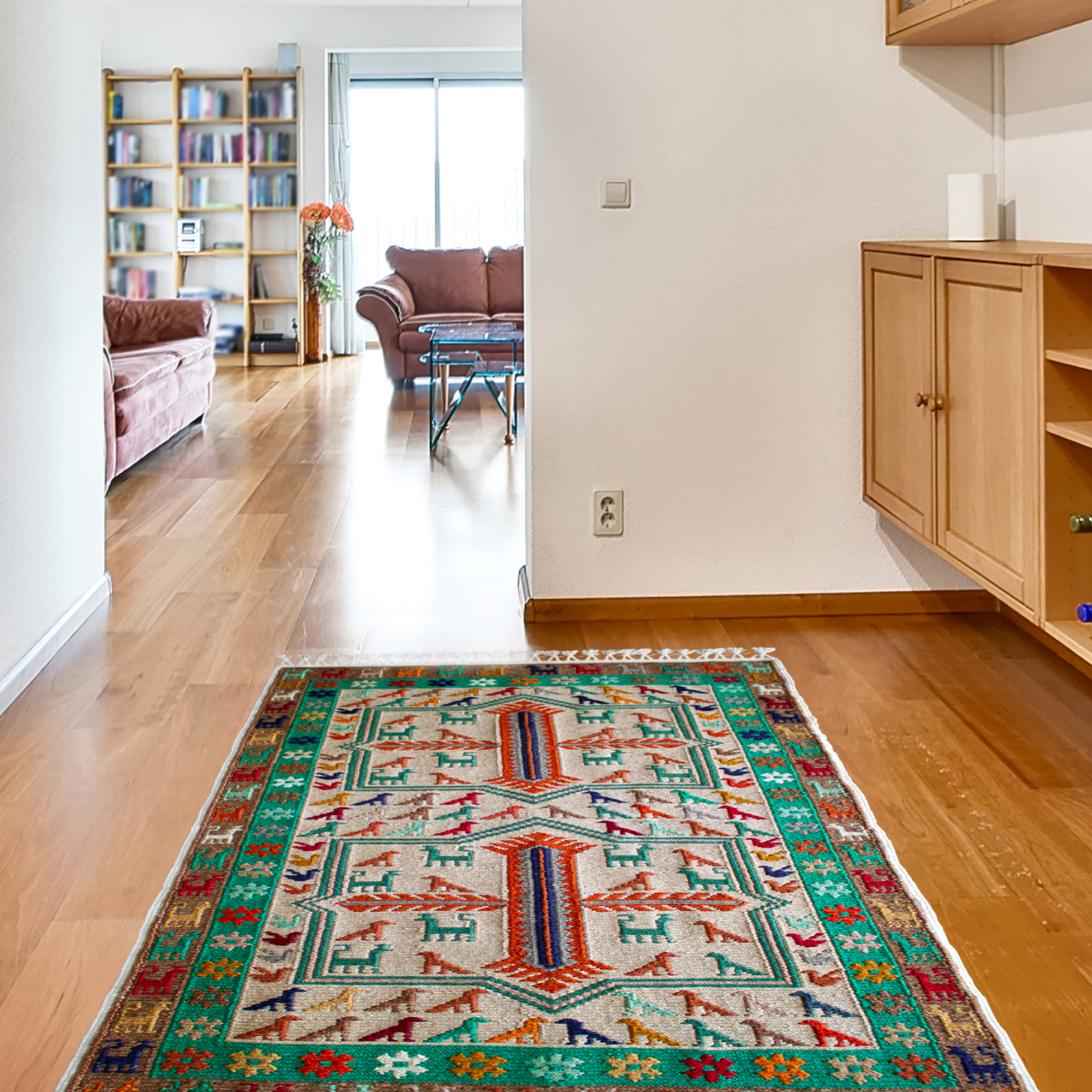 Soumak Kilim with Animal Motifs